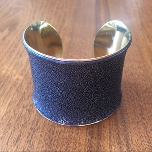 Stingray Leather Brass-Lined Cuff